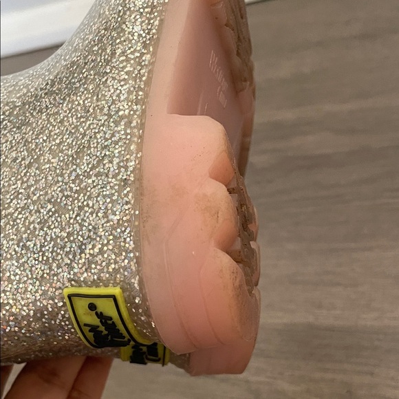Sparkly Silver Kids Rain Boots size 7 - Picture 8 of 9
